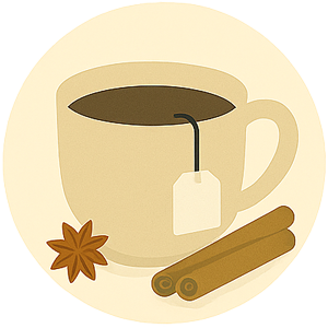 Deep black tea or warming spices