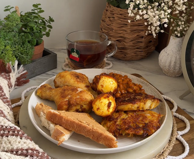 Malaysian breakfast with English breakfast tea pairing
