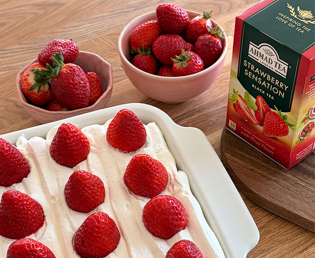 Strawberry Tea Tres Leches Cake